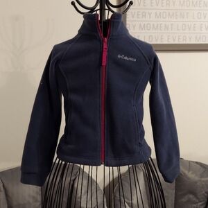 Columbia - blueish-gray fleece with purple zipper size XS girls zipper jacket